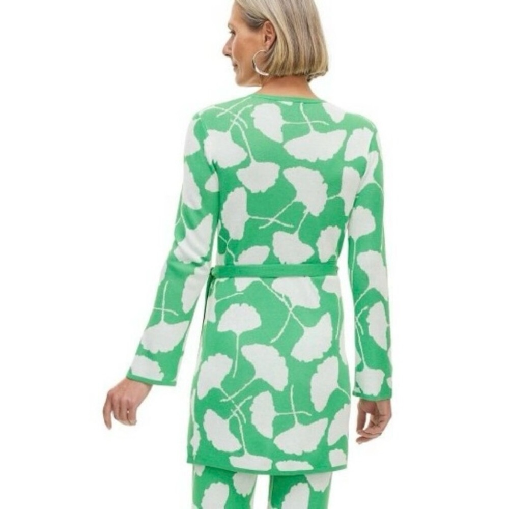 Diane Von Furstenberg x Target Ginkgo Green Long Cardigan Knit Wrap Sweater New - Picture 11 of 12